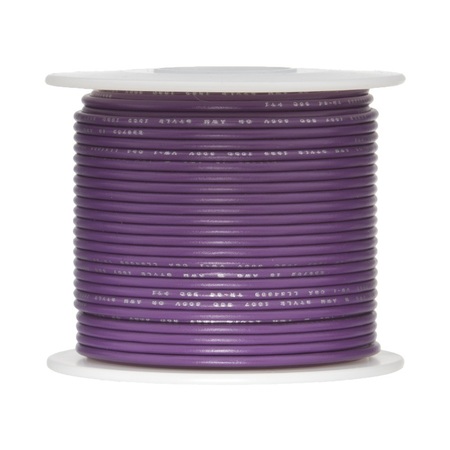 REMINGTON INDUSTRIES 18 AWG Gauge Solid Hook Up Wire, 100 ft Length, Violet, 0.0403" Diameter, UL1007, 300 Volts 18UL1007SLDVIO